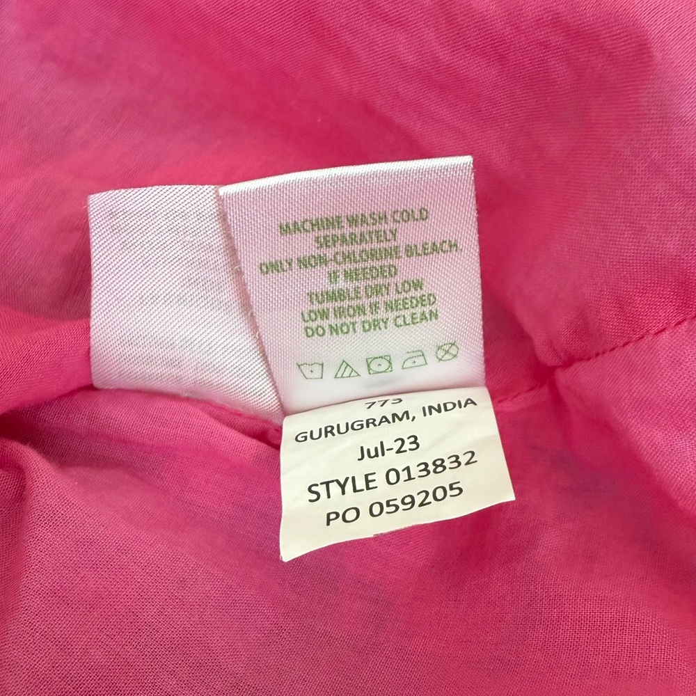 Lilly Pulitzer Pink & Green Floral Off-Shoulder Midi Dress - Picture 14 of 14